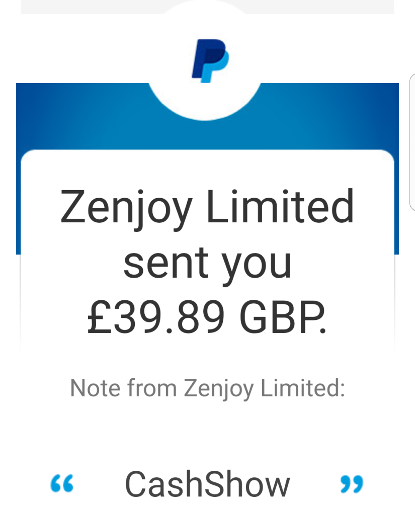 Zenjoy sent me money